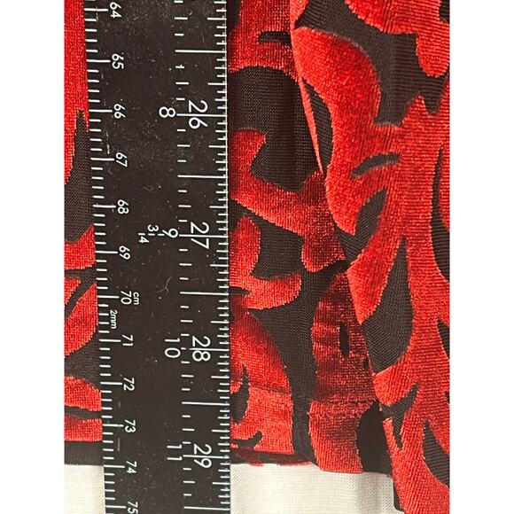 Ruby Rd women's black/red velvet burnout cowl neck top, size 1X, EUC - Picture 5 of 8